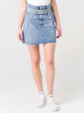 Agolde Women’s Reworked 90’s Paperbag A Line Denim skirt